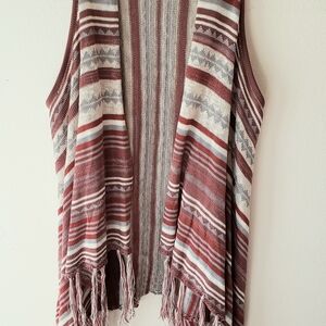 Striped Brown and Cream Women's Cardigan